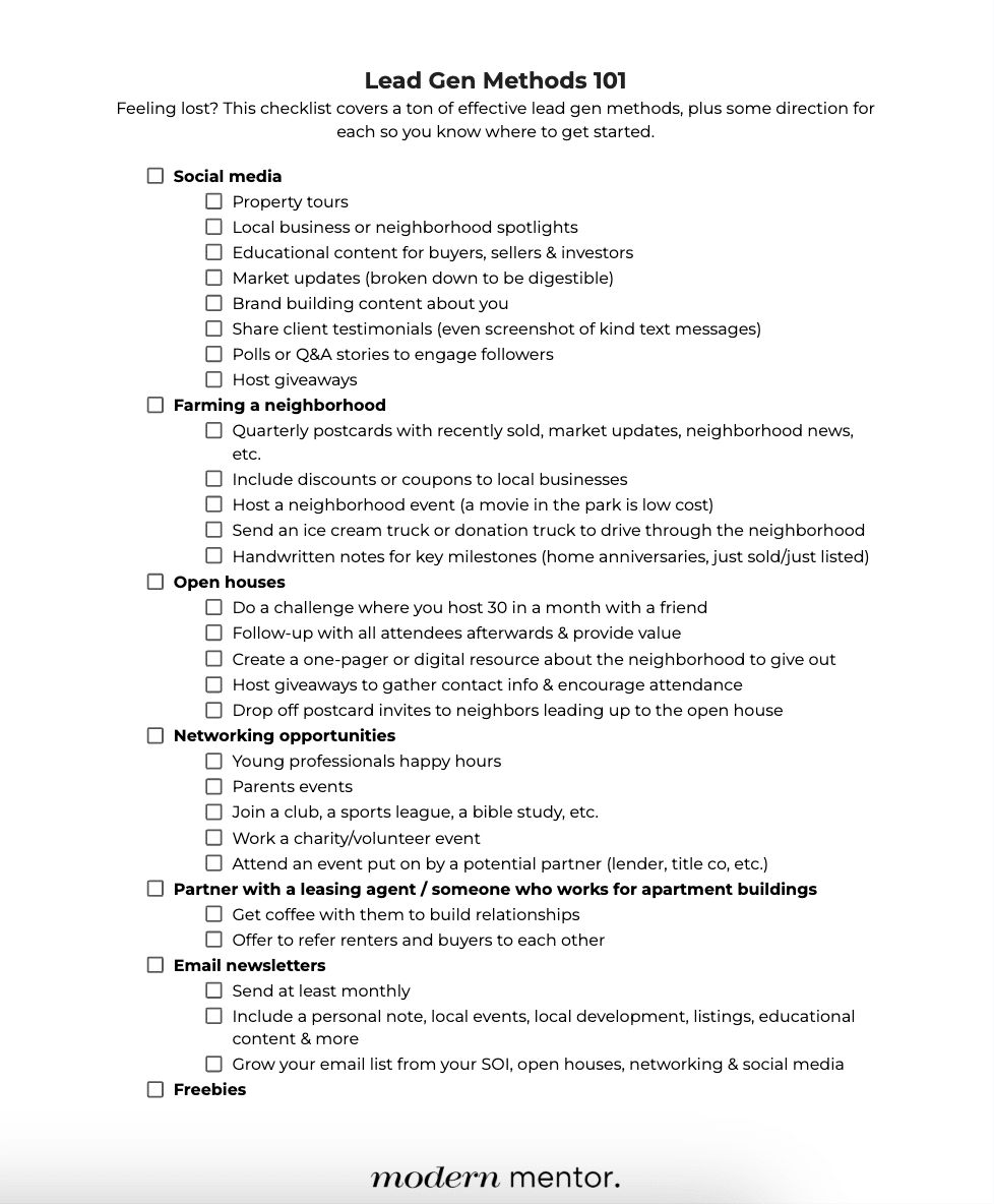 Lead Gen Methods 101